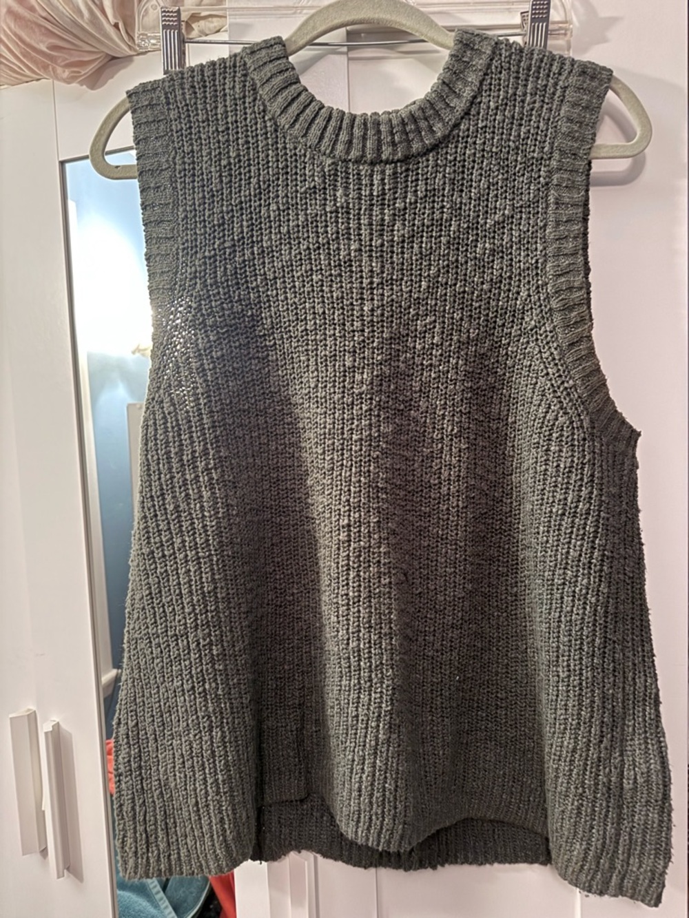 Lucky Brand Olive Green Chunky Knit Sweater Vest